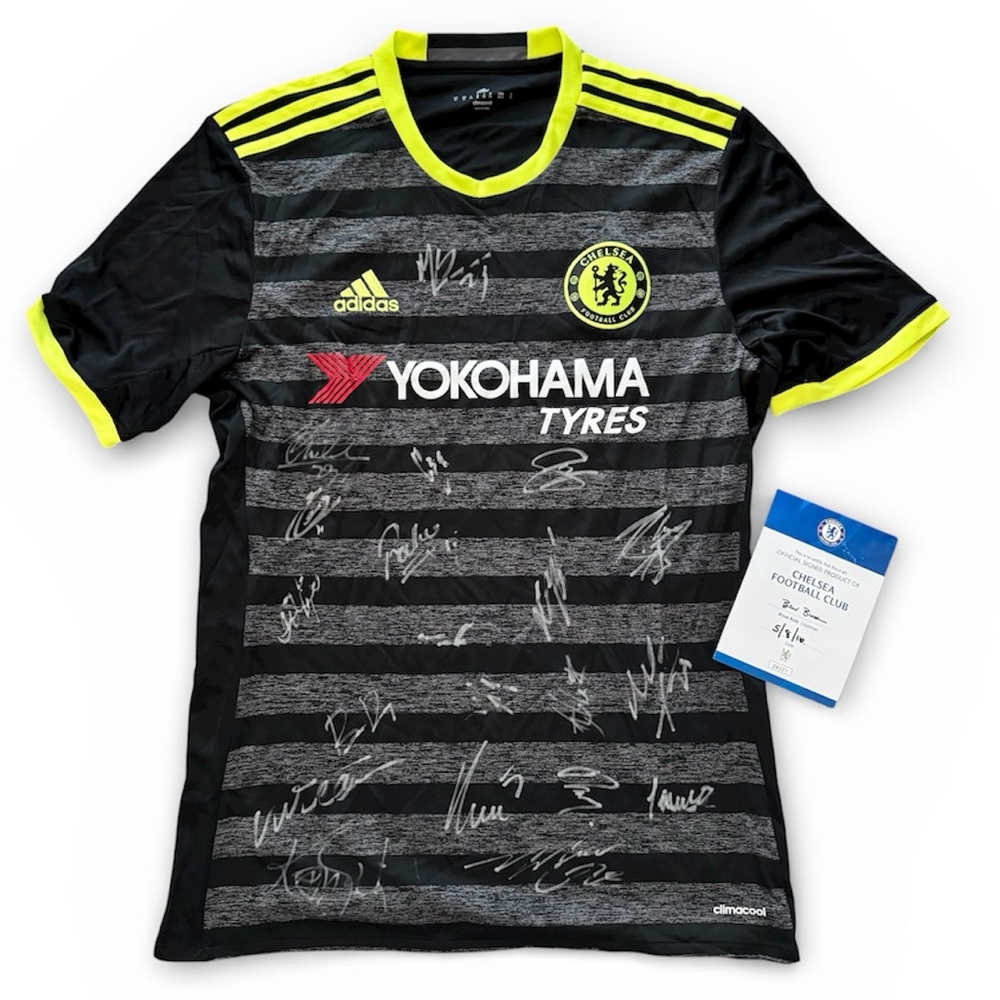 Chelsea FC Soccer 2016/17 Signed Autographed Jersey Premier League Squad Adidas